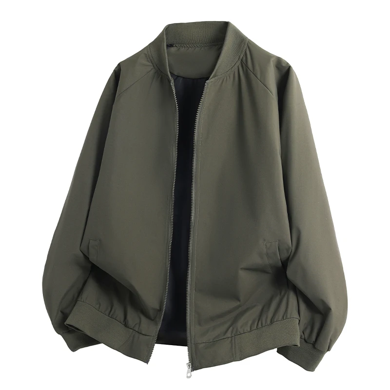 2026 New Baseball Collar Loose Solid Color Jacket Men's Casual Thin Jacket Trend Running Jackets Tops Hiking Jackets Waterproof