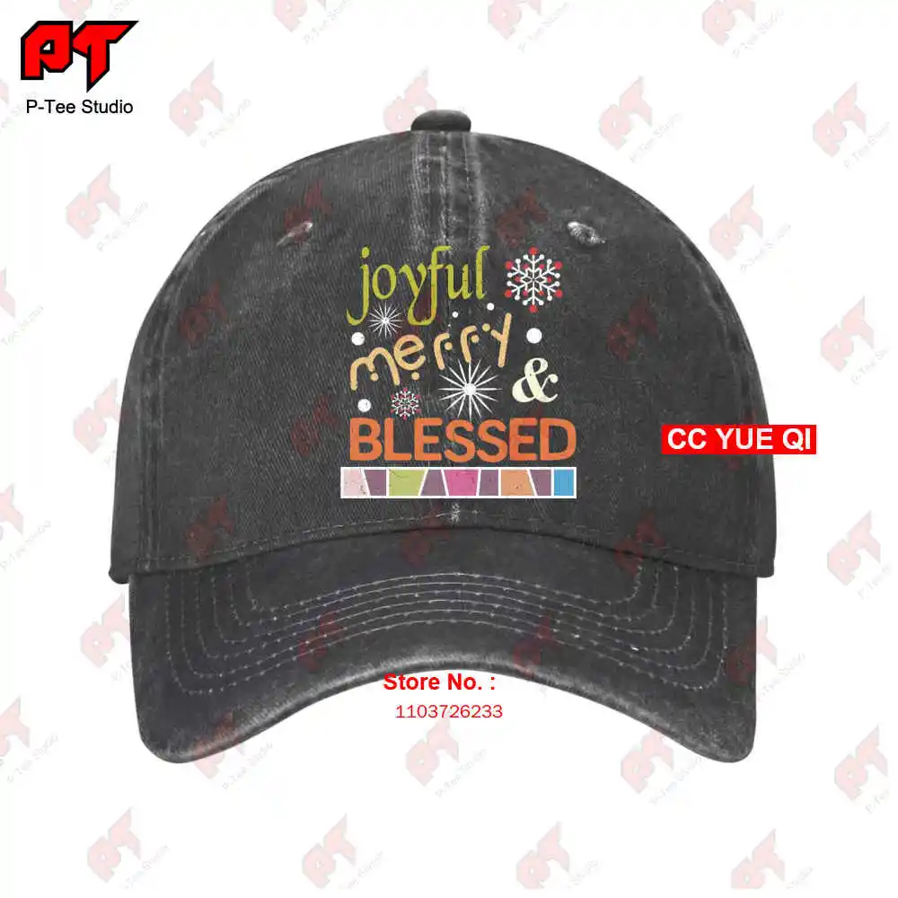 Joyful Merry Blessed Christmas Snowflakes Baseball Caps Truck Cap UUNU