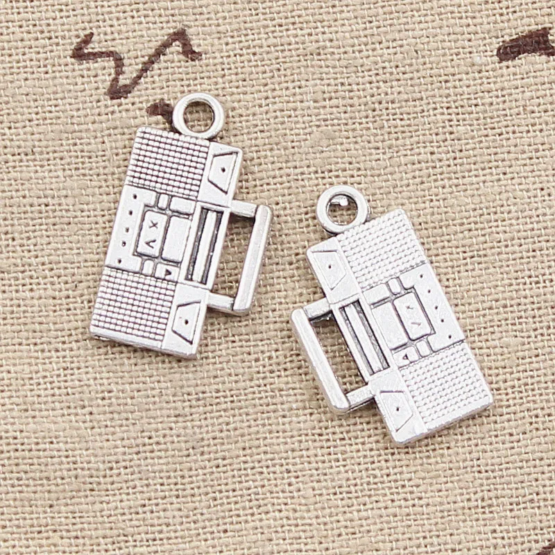 12pcs Charms Wireless Radio 13x23mm Antique Silver Color Pendants Making DIY Handmade Tibetan Finding Jewelry