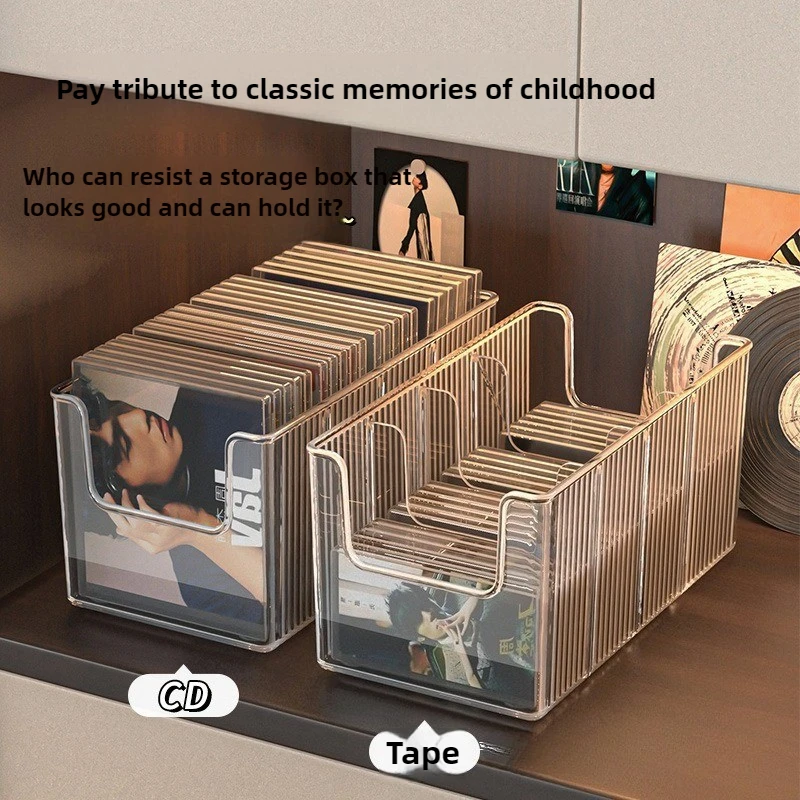 CD Disc Rack Desktop Disc Black Vinyl Record Magnetic Tape Display Storage Rack Collection Storage Album Storage Box 2030