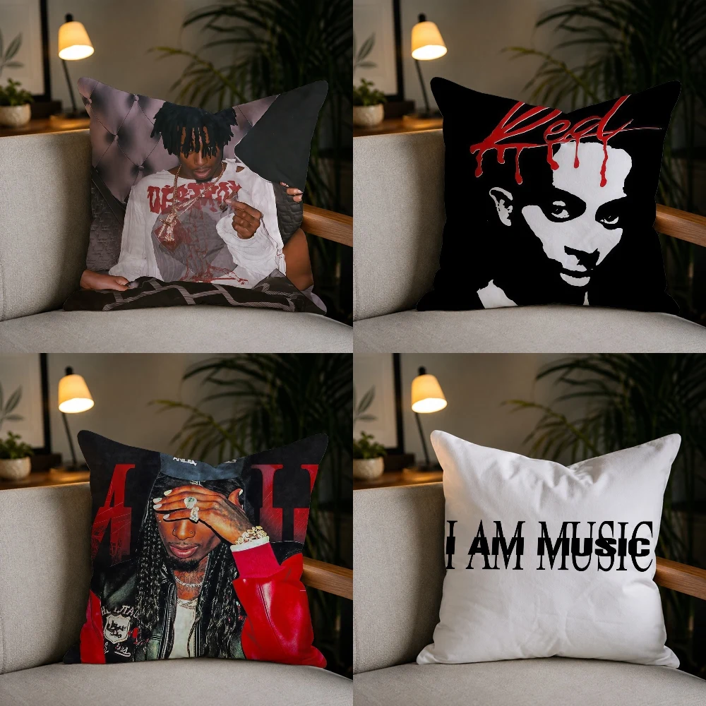 P-Playboi C-Carti RapperPillow Case Plush Pillow Cases Home Decoration Pillow Cover for Sofa Bed Chair Living Room