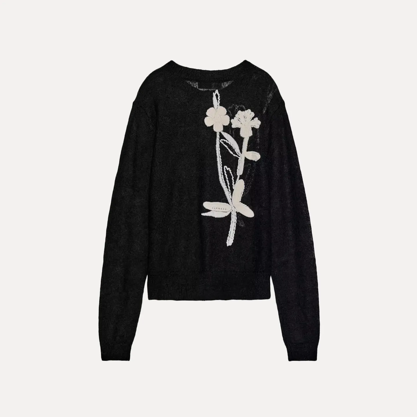 Z Mujer Faionable Ele Jaet de punto 2025 Recién llegado Bordado floral Prendas de abrigo versátiles Cárdigan redondo Ne