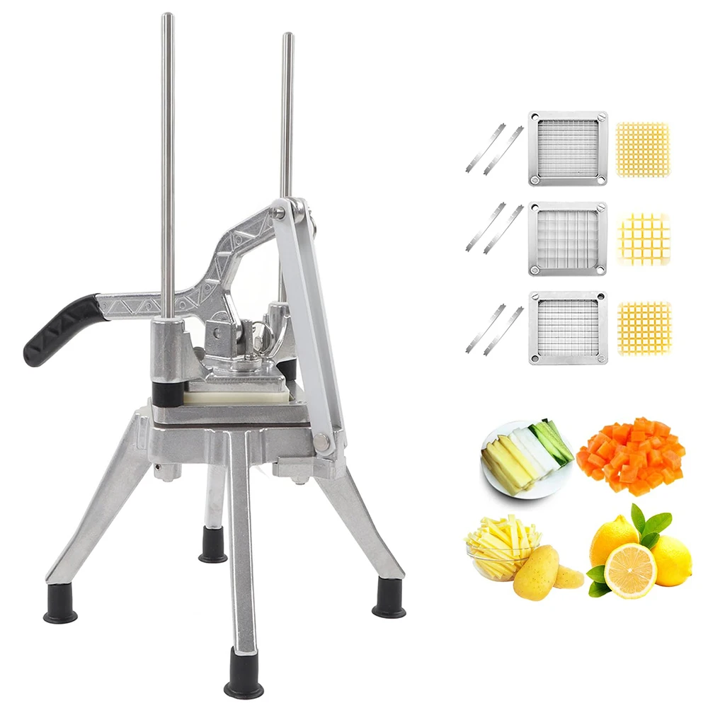 Podofo 1/2 3/8 1/4Inch Groente Chopper Rvs Franse Fry Cutter Aardappel Dicer Fruit Slicer voor Restaurant Thuis Keuken