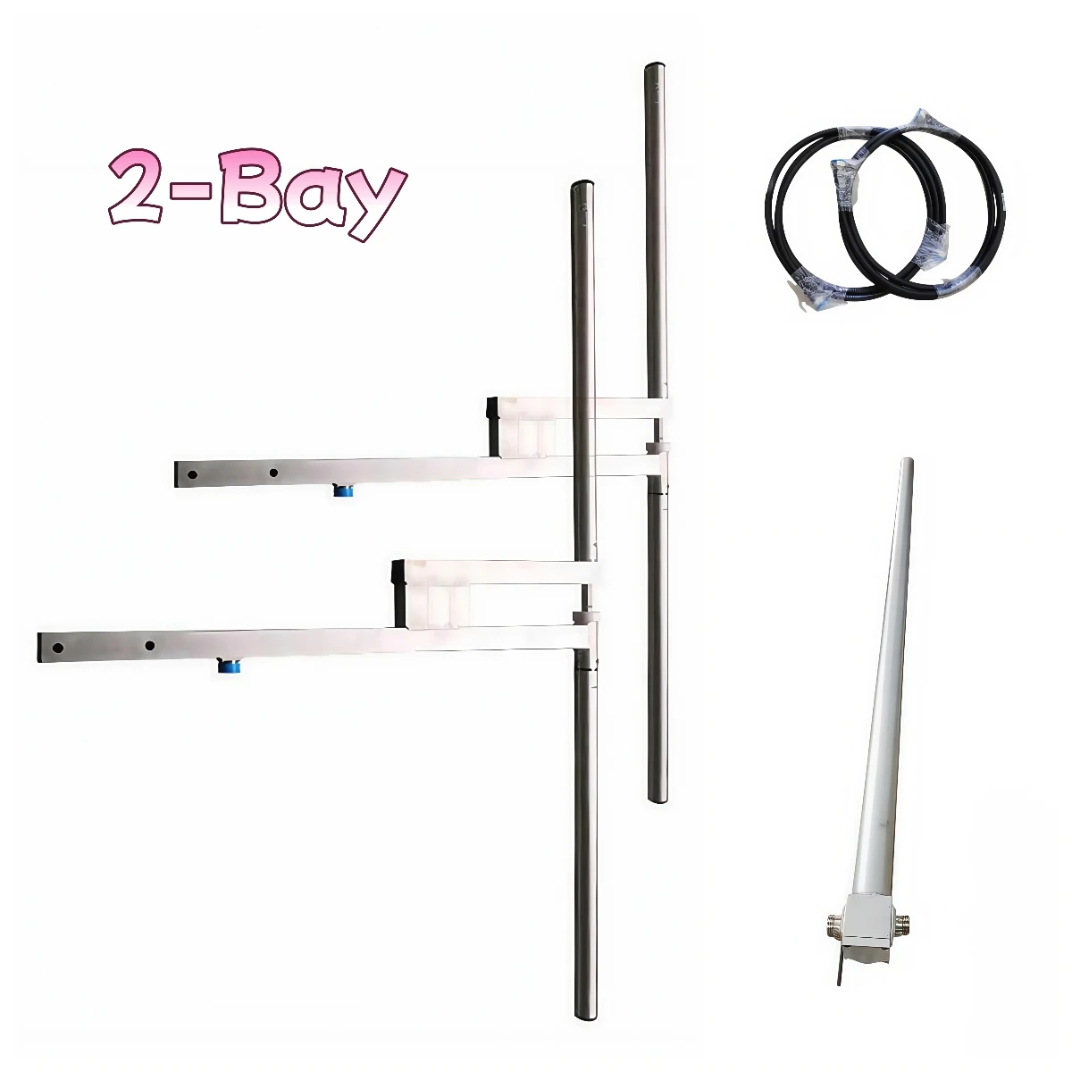 

2-bay FM Dipole Antenna for Fm Transmitter ( 2 Pcs of 1-bay Antenna + 2-way Power Divider + Connected Wires )