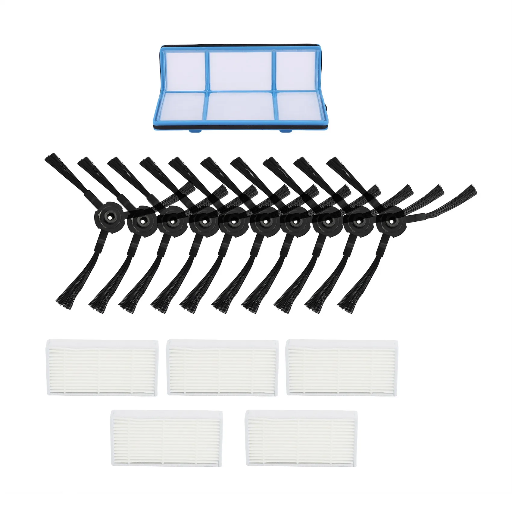 5 фильтров + 10 боковых щеток для запасных частей Medion Md 16192 Md 18500 Md 18501 Md 18600