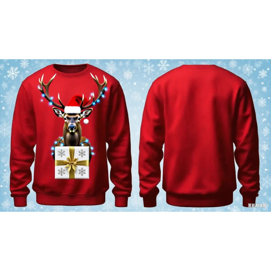 Weihnachten Rentier Grafik Hoodie 3D Druck Frühling Herbst Mode Freizeit Vielseitige Streetwear Herren und Damen Y2K Hoodies