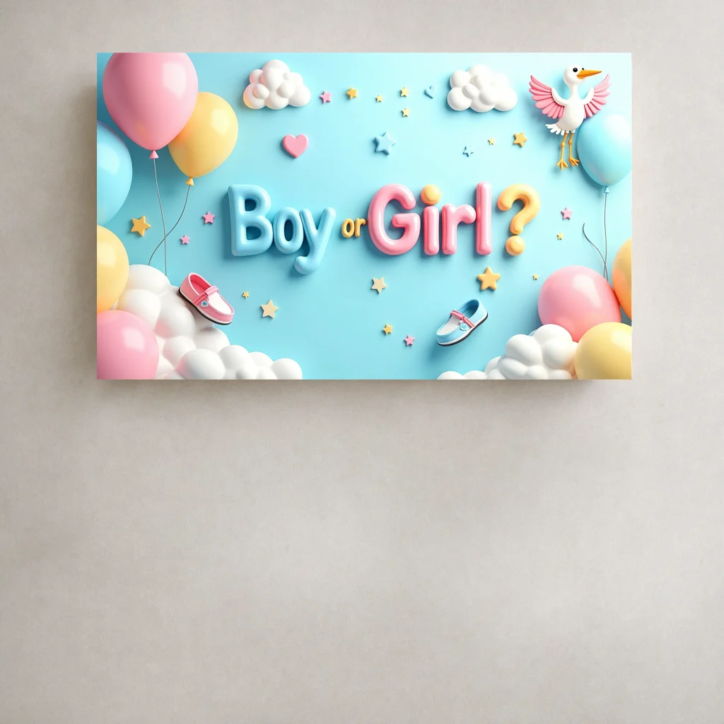 เพศเปิดเผยพื้นหลังตกแต่งสีฟ้าสีชมพูเด็กสาวบอลลูนเมฆ Baby Shower Party Supplies การถ่ายภาพฉลองกิจกรรม Decor