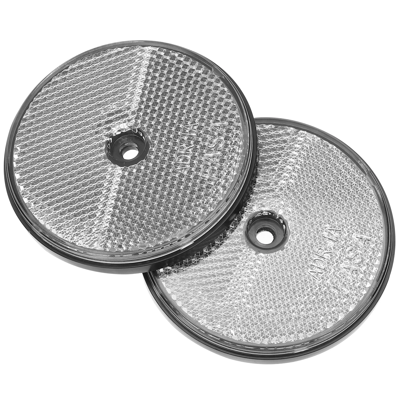 

2 Pcs Round Reflector Tape Motorcycle Trailer Reflectors for Gate Trailers The Fence Screw on Plastic Bike