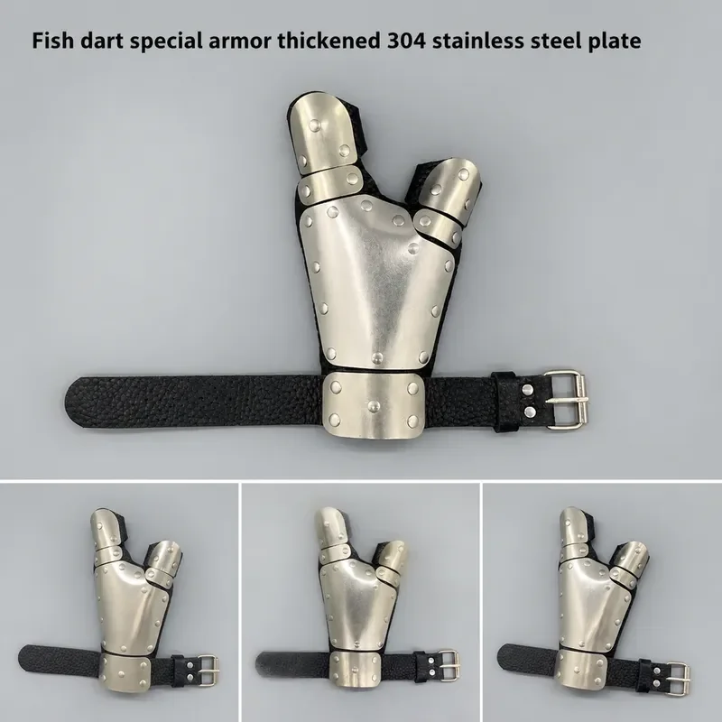 304 Stainless Steel Slingshot Hand Guard Adjustable Wrist Strap Armor Plate for Fish Darts Shooting Accessories