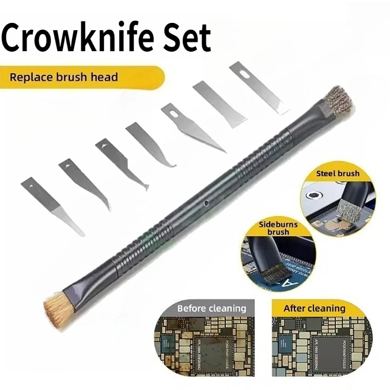 

Щетка для удаления демонтажа микросхем материнской платы со сменной головкой IC Pad Очистка печатной платы ЦП Чистая пыль PCB Ремонт BGA Удаление оловянного клея