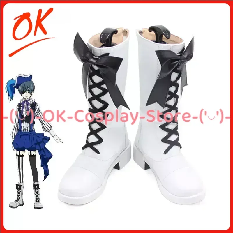 

[Customized] Circus Troup Ciel Phantomhive Cosplay Shoes Anime Game Roleplay Costume Halloween Carnival Party PU Leather Boots