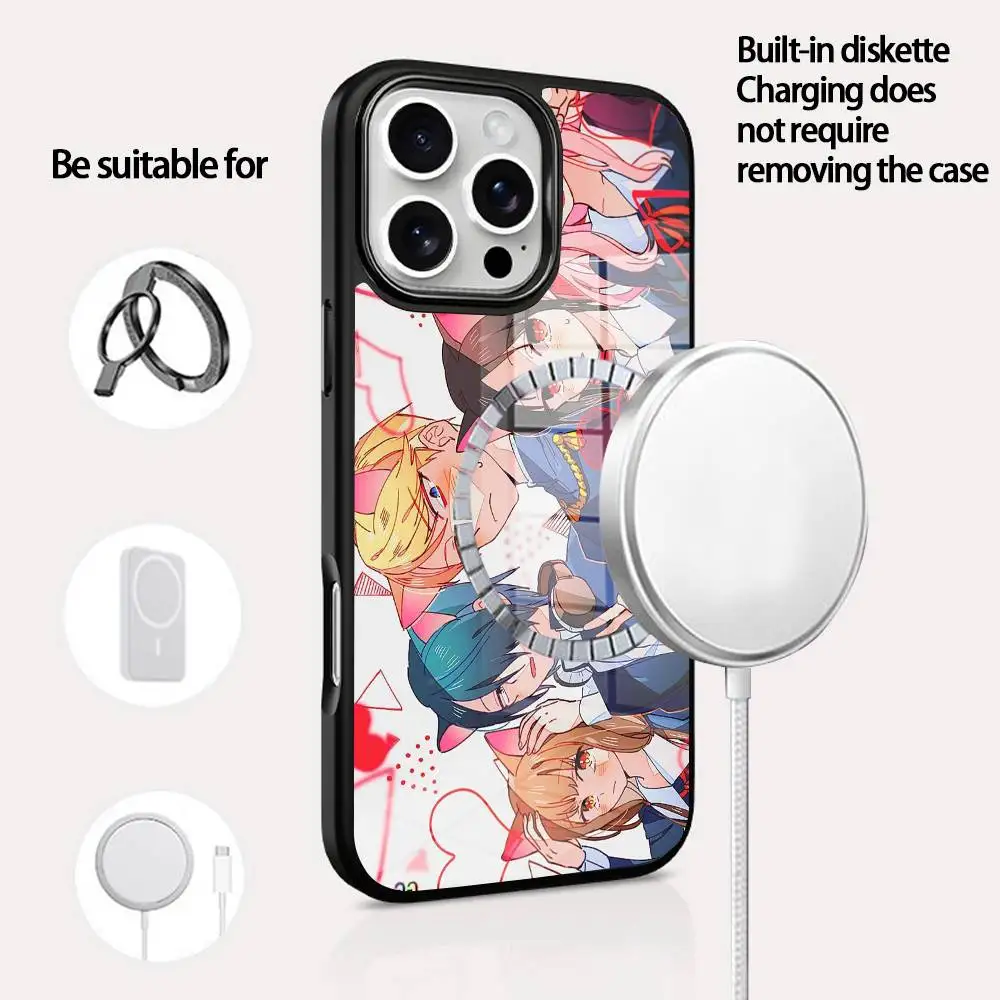 

K-Kaguya-sama Love Is War Phone Case For IPhone 16 15 14 13 12 11 Pro Max Plus Mini Magsafe Mirror Wireless Magnetic Cover