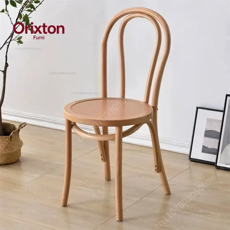 Vintage Bentwood Thonet Style Dining Chair, Natural Solid Wood Bistro Chair, Stackable Cafe Chair for Kitchen Restaurant Home