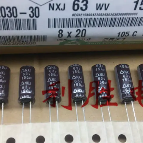 10PCS-100PCS Original Korean SamYoung aluminum electrolytic capacitor 63V150UF 8X20 KXJ high-frequency low resistance