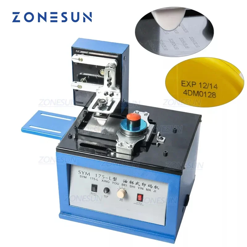 

ZONESUN Automatic Pad Printer Electric InkJet Date Pad Printing Machine For Bottle Caps Print LOGO Metal Glass Coding Machine