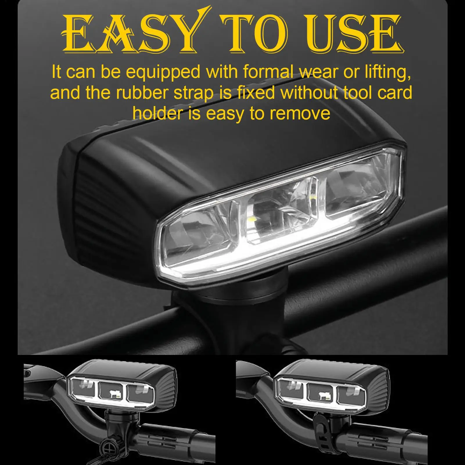 5 أوضاع إضاءة LED للمصباح الأمامي للدراجة، مصباح أمامي للدراجة فائق السطوع لركوب الدراجات الجبلية على الطرق، ضوء أمان للأطفال والكبار #4