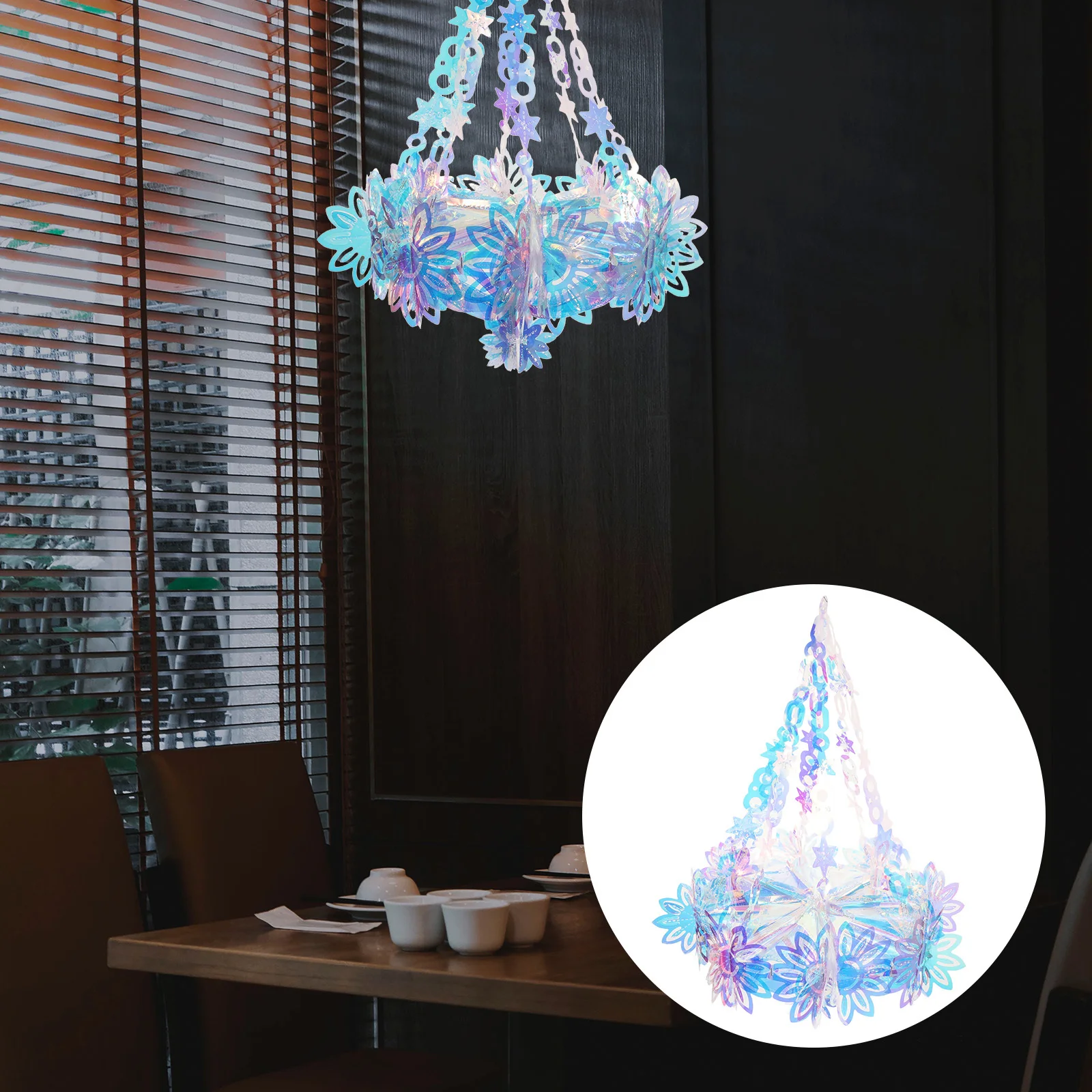 

Iridescent Hanging Decorations Wedding Party Ceiling Ornament Neon Film Rainbow Decor For Anniversary Christmas Valentines Day