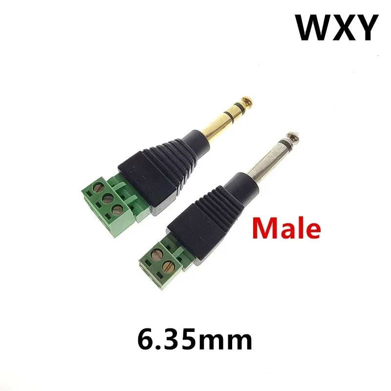 Earphone Audio Jack 2.5mm/3.5mm/6.35mm Connector Stereo Adapter  RCA  Mono Channel to Screw Terminal Audio Mono Channel Plug