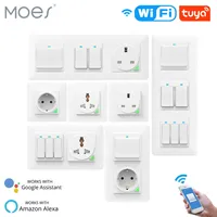WiFi Smart Light Wall Switch Socket Outlet Push Button DE EU Smart Life Tuya Wireless Remote Control Work with Alexa Google Home