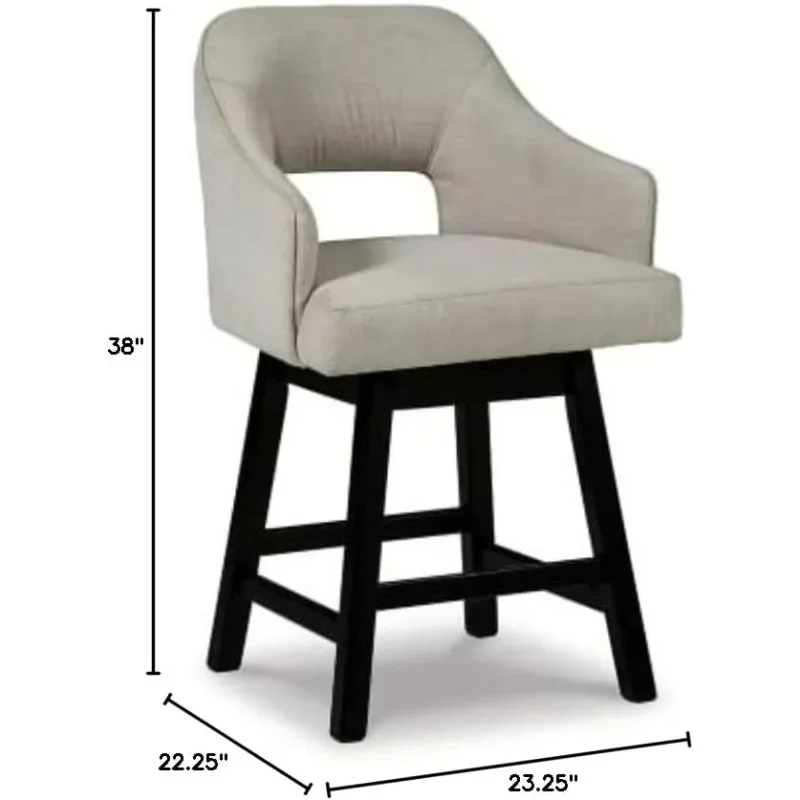 Swivel Counter Altura Bar Stool, Onstructed com uma moldura de madeira, Assento e costas Coberto em tecido poliéster Estofos