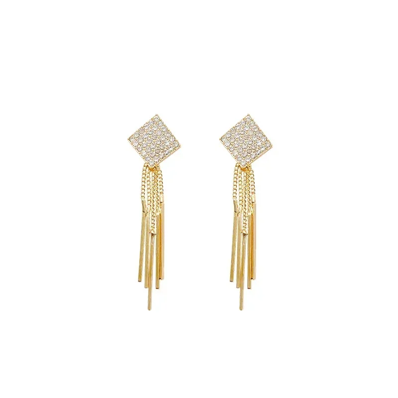 Trend Long Wire Tassel Thread Chain Climb Drop Earrings for Women Straight Hanging Ear Jewelry image 5