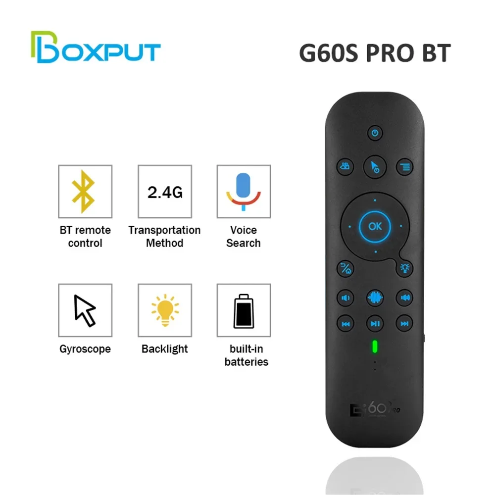 G60S Pro BT 2.4GHz Wireless Voice Air Mouse telecomando con Mini tastiera retroilluminata Touchpad per TV Box Computer Sep Top Box