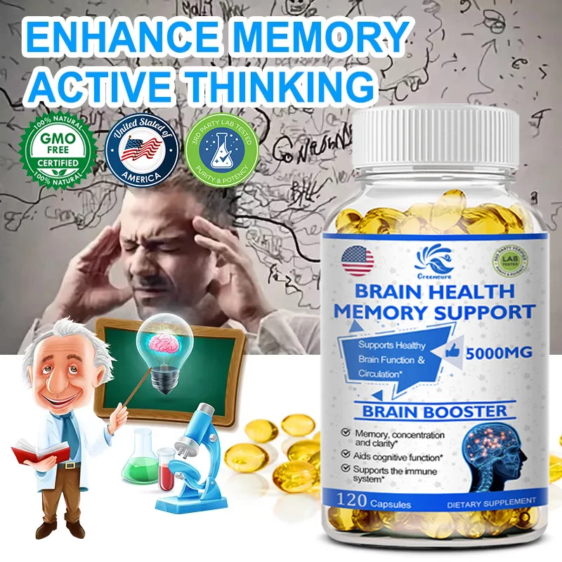 

Память о здоровье мозга поддерживает 5000 мг, функция и циркуляция, усилитель мозга «Спамять, фокус и четкость» поддерживает когнитивную функцию