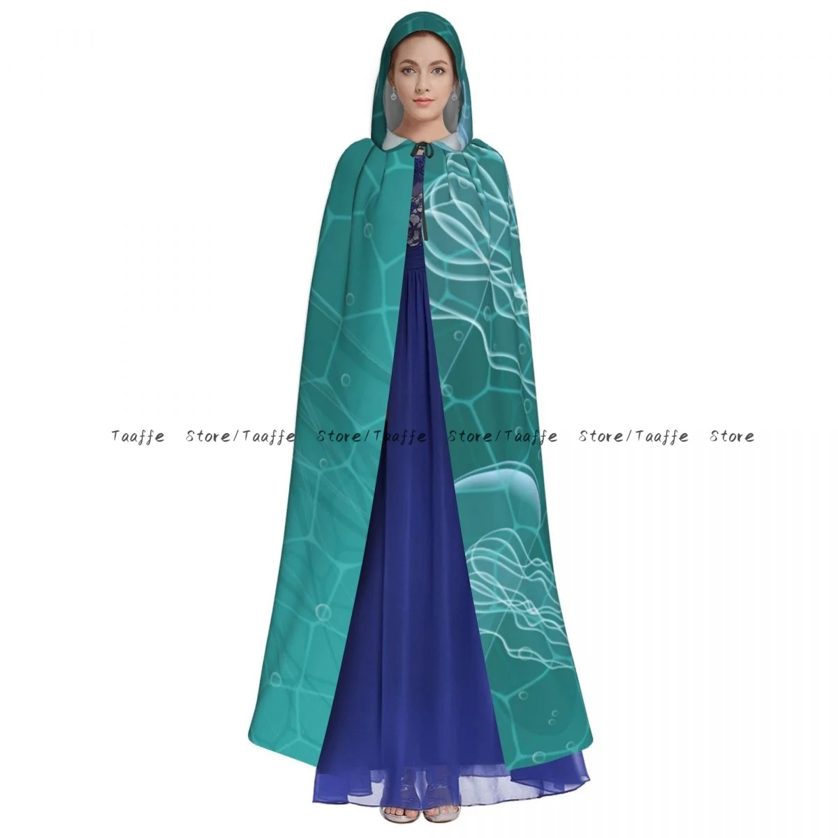 Three Jellyfish Witch Cloak Halloween Cosplay Costume Adult Unisex Cloak Retro Ages Cape