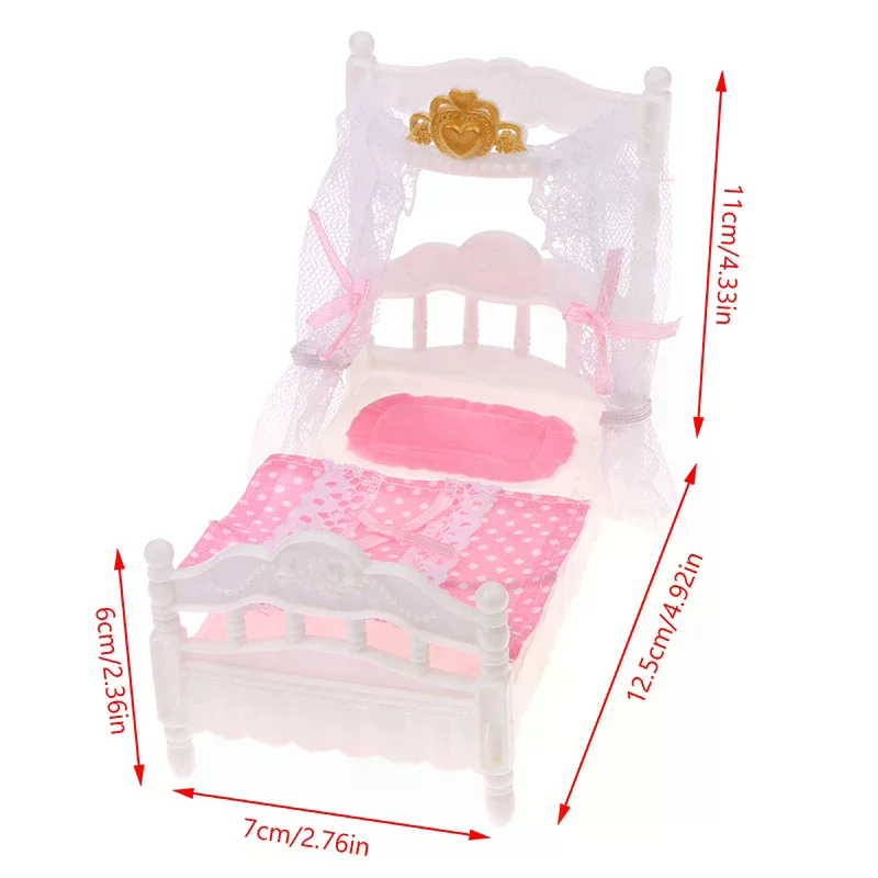 1/12 casa delle bambole principessa letto lenzuolo zanzariera kit casa delle bambole letto camera mobili decorazione accessori casa delle bambole