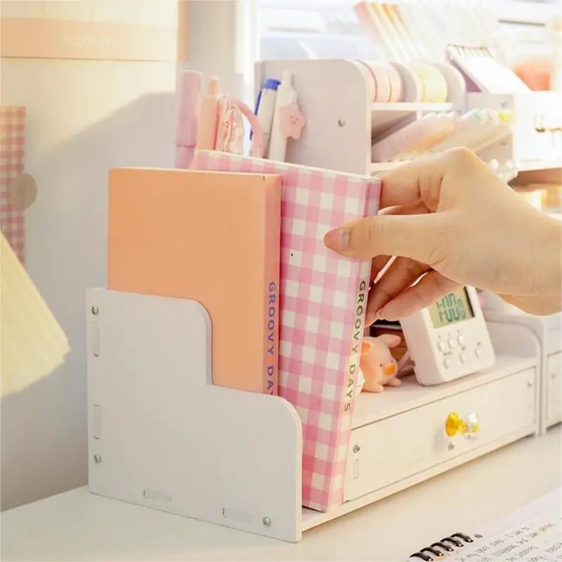 منظم مكتب، منظم مكتب DIY مع درج - حامل أقلام متعدد الوظائف، تخزين مستلزمات فنية مكتبية سهلة التجميع #5