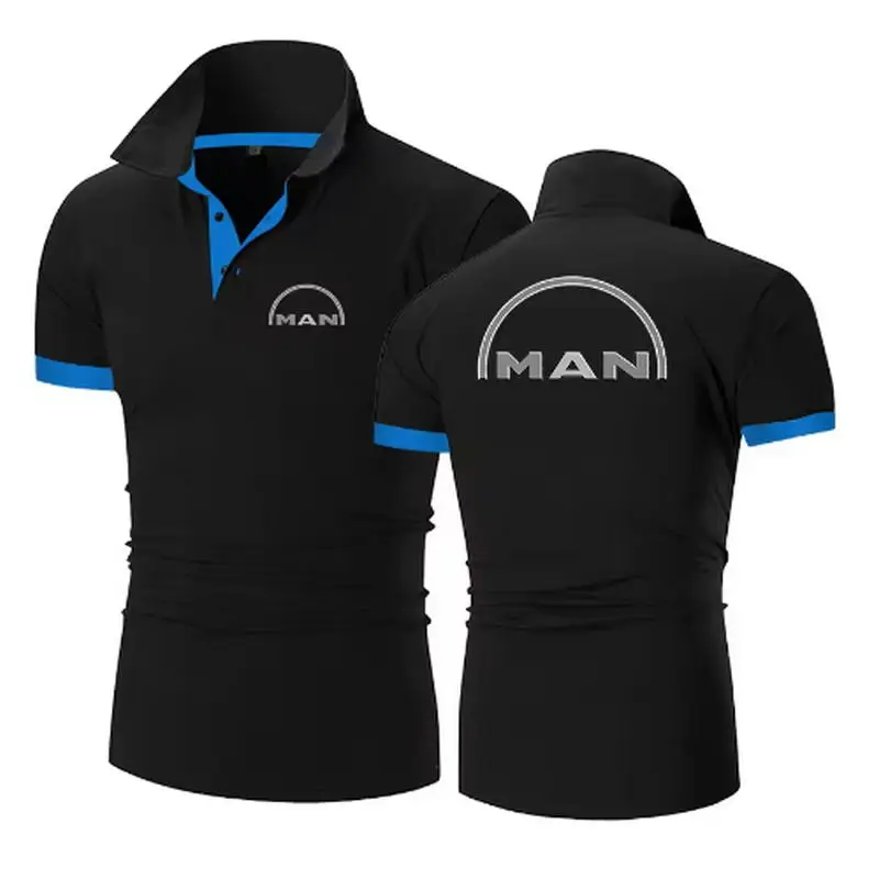 2025 Truck Man Car Logo New Fashion Polo Shirt Men Casual Turn Down Collar Short Sleeve Shirt Slim Fit Summer Tops
