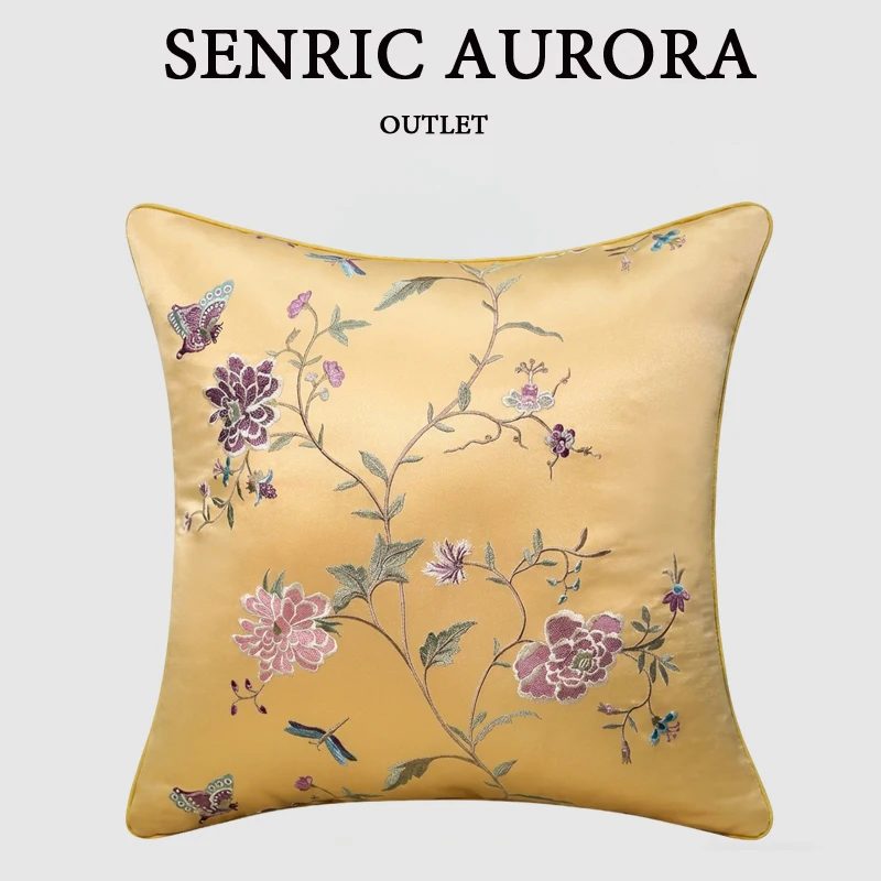 Chinese Style Flowers Embroidery Cushion Cover 30x50 45x45 40x60 50x50 60x60cm Pillow Case for Sofa Bed Living Room Home Decor