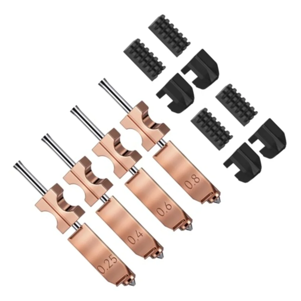 4PCS AD5X Nozzle Set Copper Alloy + Hardened Steel Tip Quick-Swap Design 0.25mm 0.4mm 0.6mm 0.8mm for Flashforge AD5X