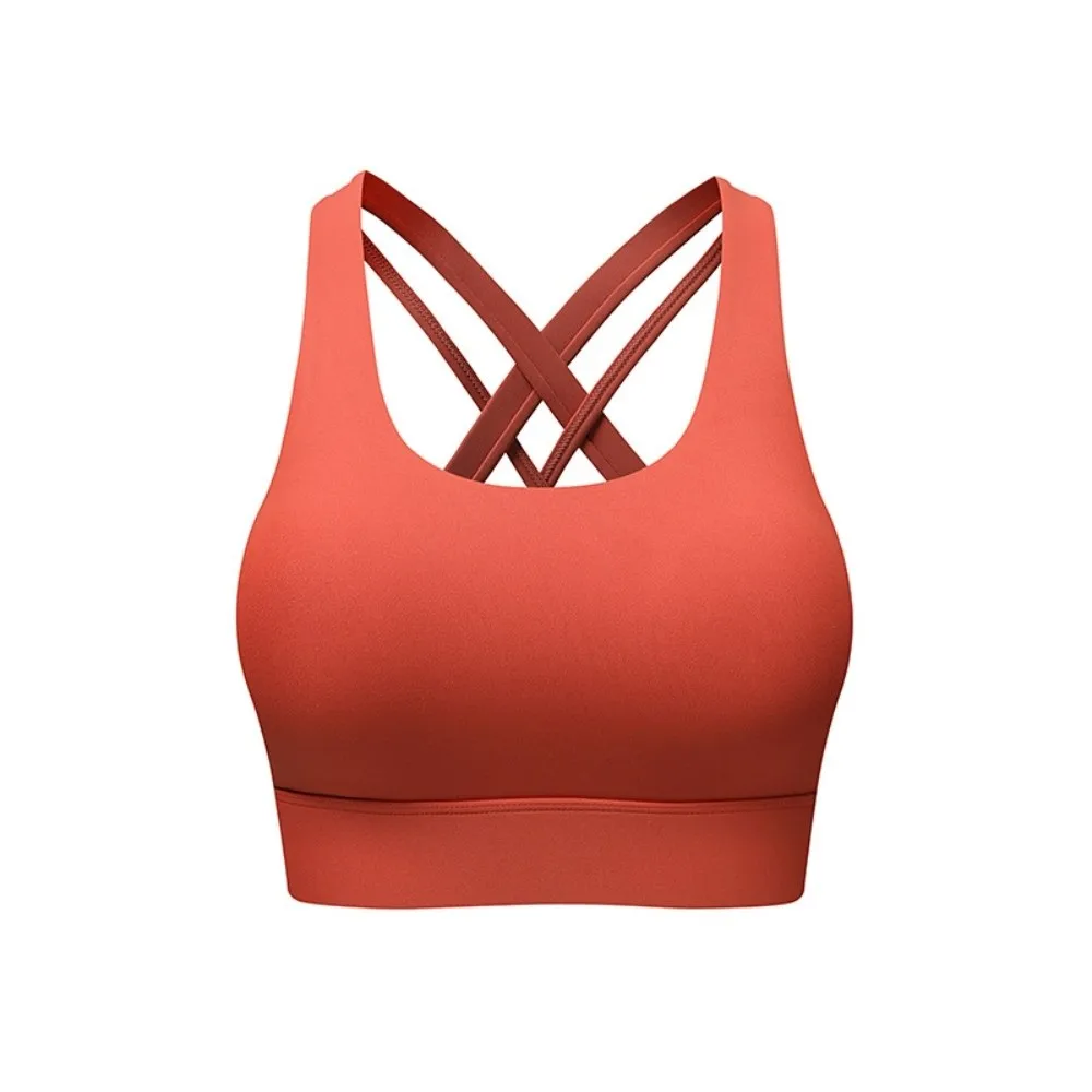 

Reusable Active Wear Yoga Sports Bra Seamless Fixed Cup Fitness Underwear Breathable Tank Tops Women Workout Bra Running