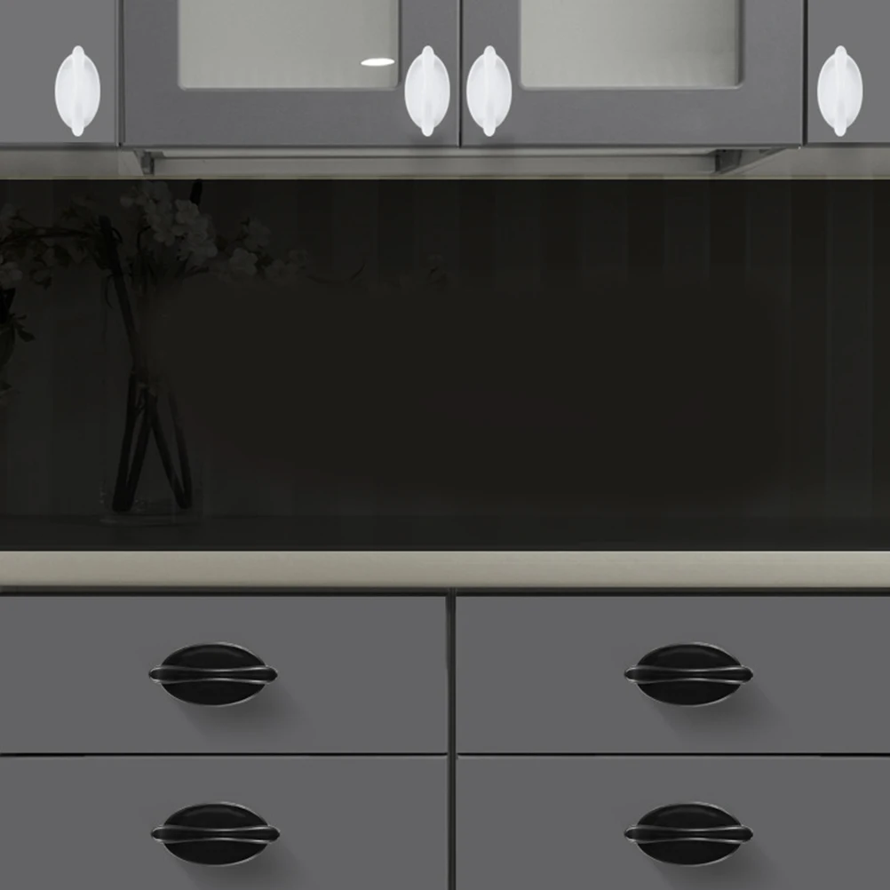 

10pcs Solid Color Cabinet Knob Multifunctional Drawer Pull Durable Plastic Door Handle For Home Kitchen Closet (White)