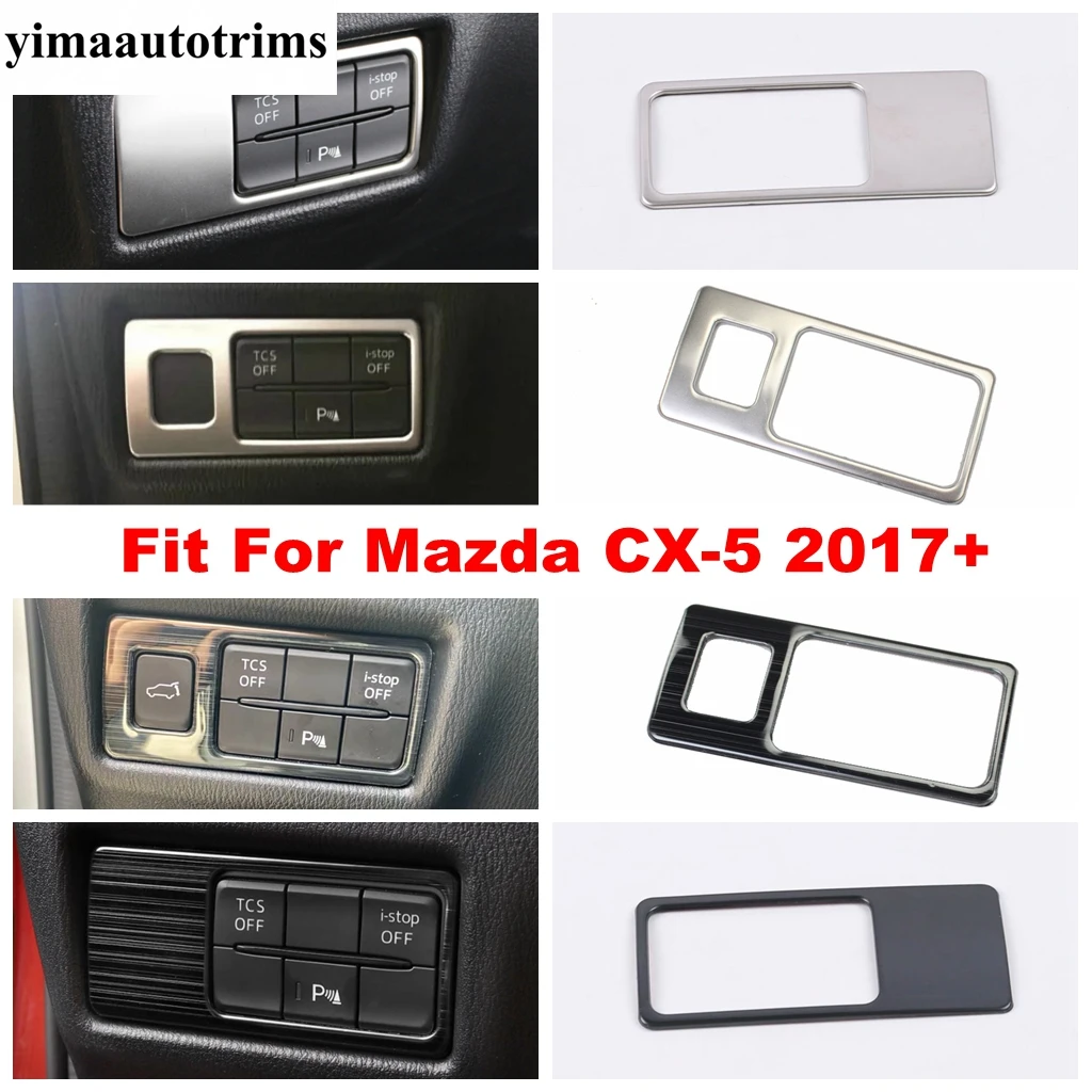 Car Head Light Lamp Switch Button Decoration Frame Cover Trim For Mazda CX-5 2017 - 2024 Stainless Steel Interior Accessoriess