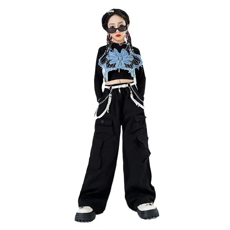 

Hip Hop Street Dance Children'S Trendy Clothing Boys Loose Jacket Cargo Pants Girls Jazz Dancing Outfits Stage Costumes