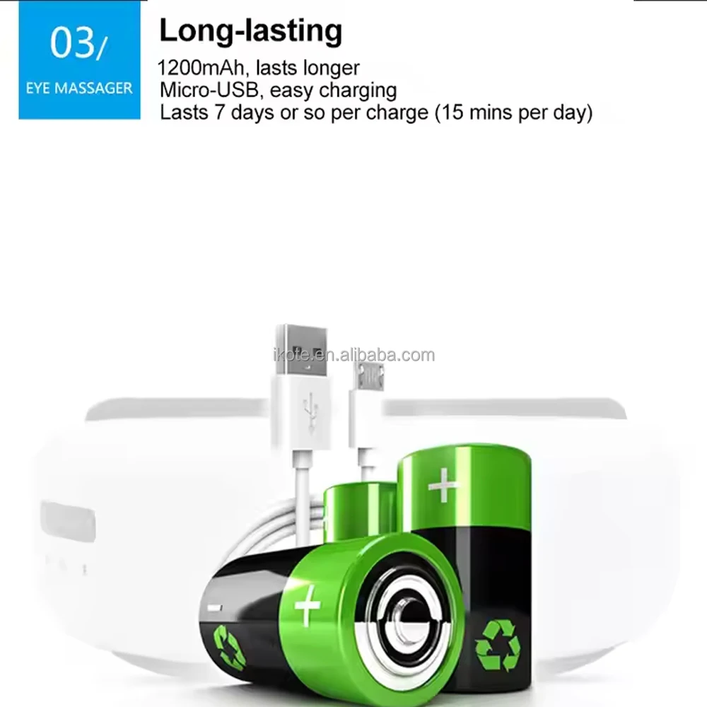 وصول جديد لاسلكي لتدليك العين المهدئ بضغط الهواء مع تسخين الاهتزاز وموسيقى بلوتوث