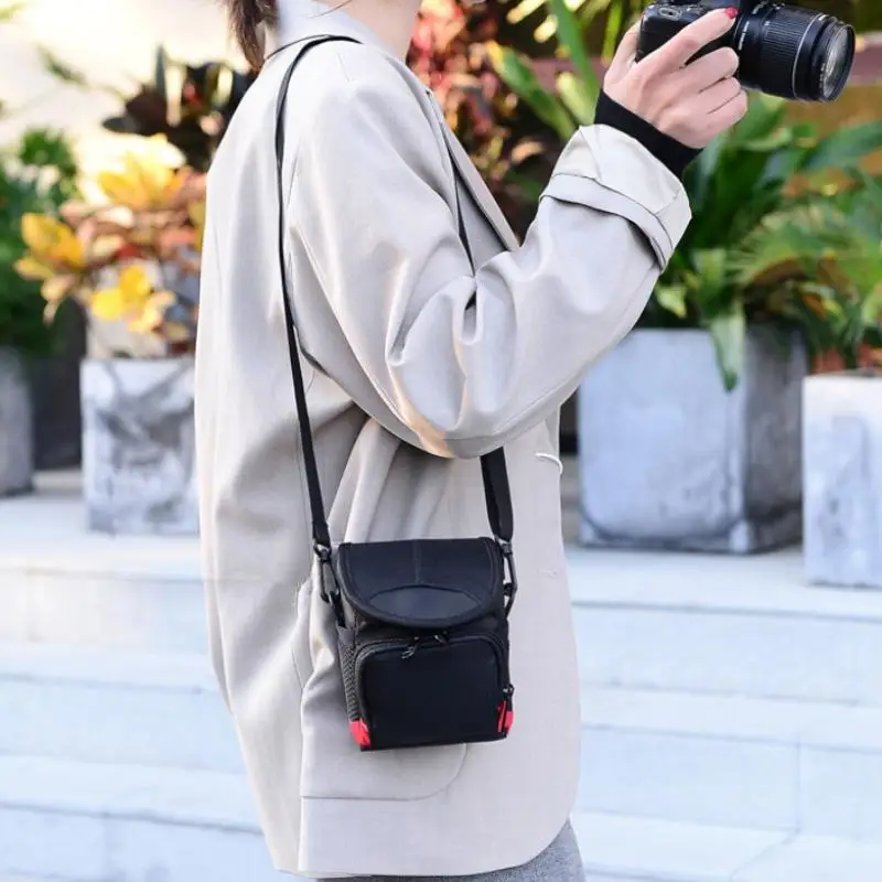 Simplicity Waterproof SLR Camera Bag Nylon Anti Spoilage Digital Shoulder Bag Mini Black Photographer Backpack Micro Camera