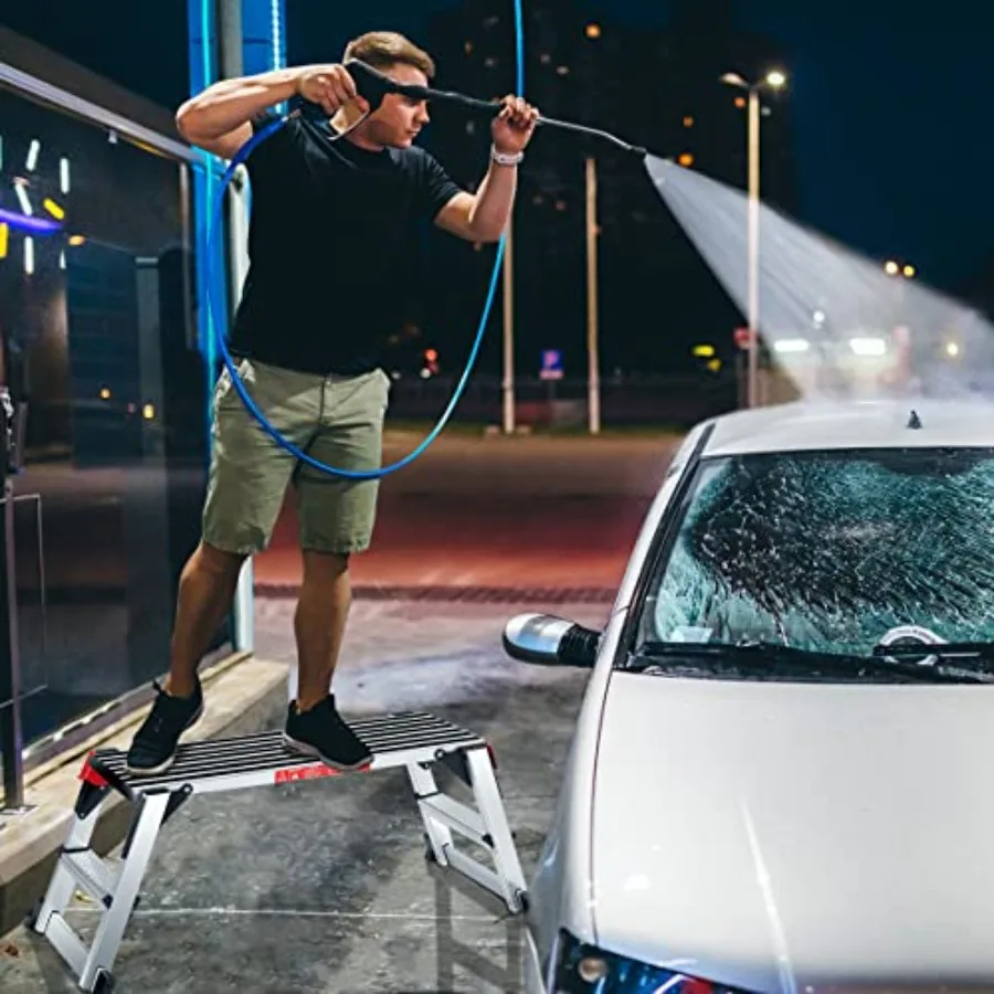 منصة ألومنيوم غير قابلة للانزلاق قابلة للطي مقعد عمل دريوال البراز سلم مع سعة 330 رطل للرسم البناء ومشروع DIY