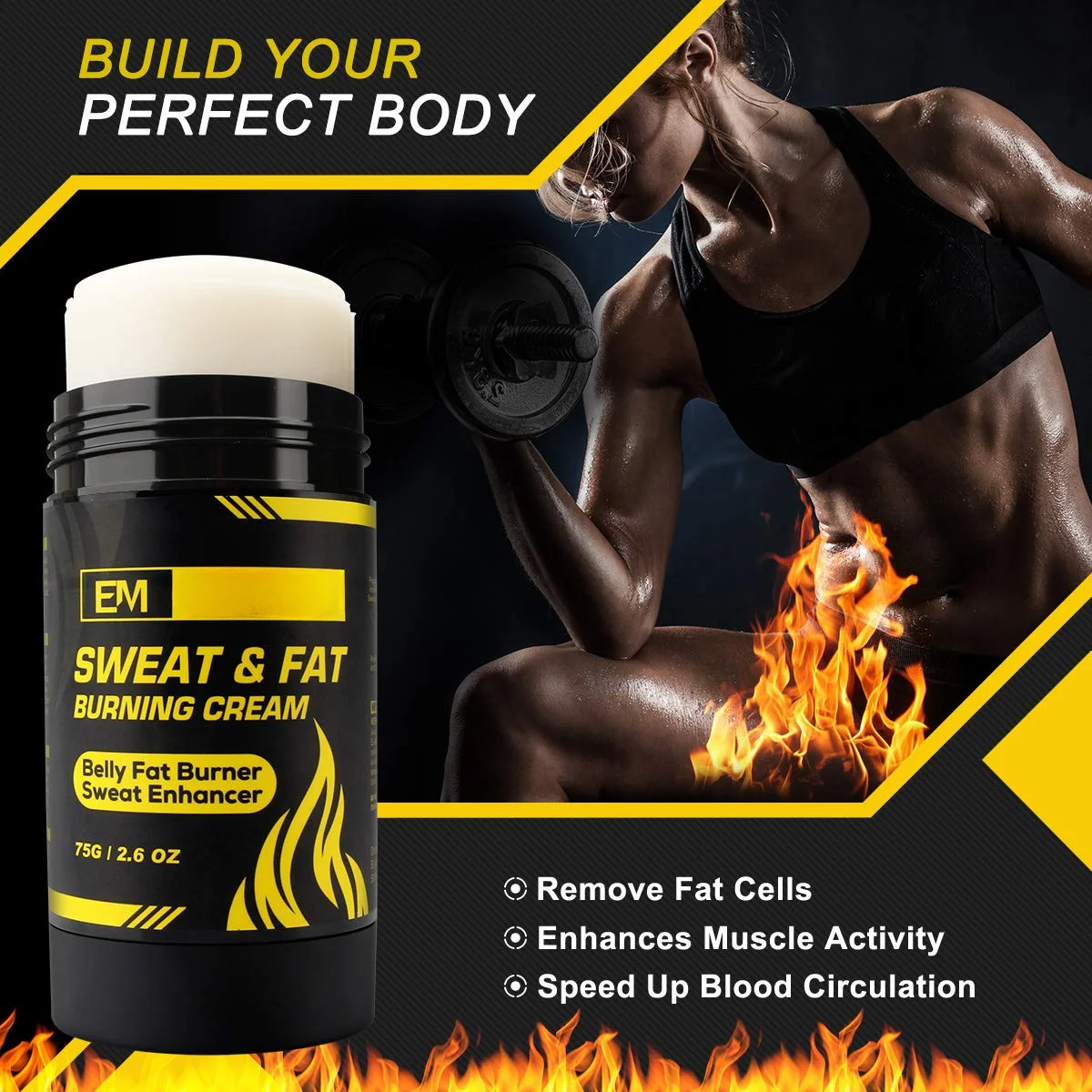 Weight Loss Slimming Cream Belly Fat Burner Sweat Enhancer Burning Abdomen Abdominal Muscle for Men and Women 75g