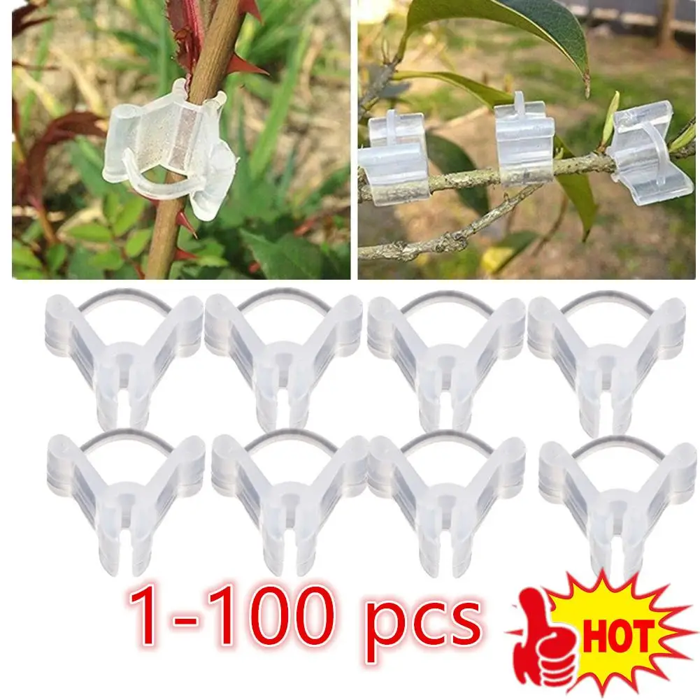 

1-100 Pcs Garden Graft Clip Plastic Plant Support Clips AntifallClamps For Vine Garden Greenhouse Vegetables Watermelon