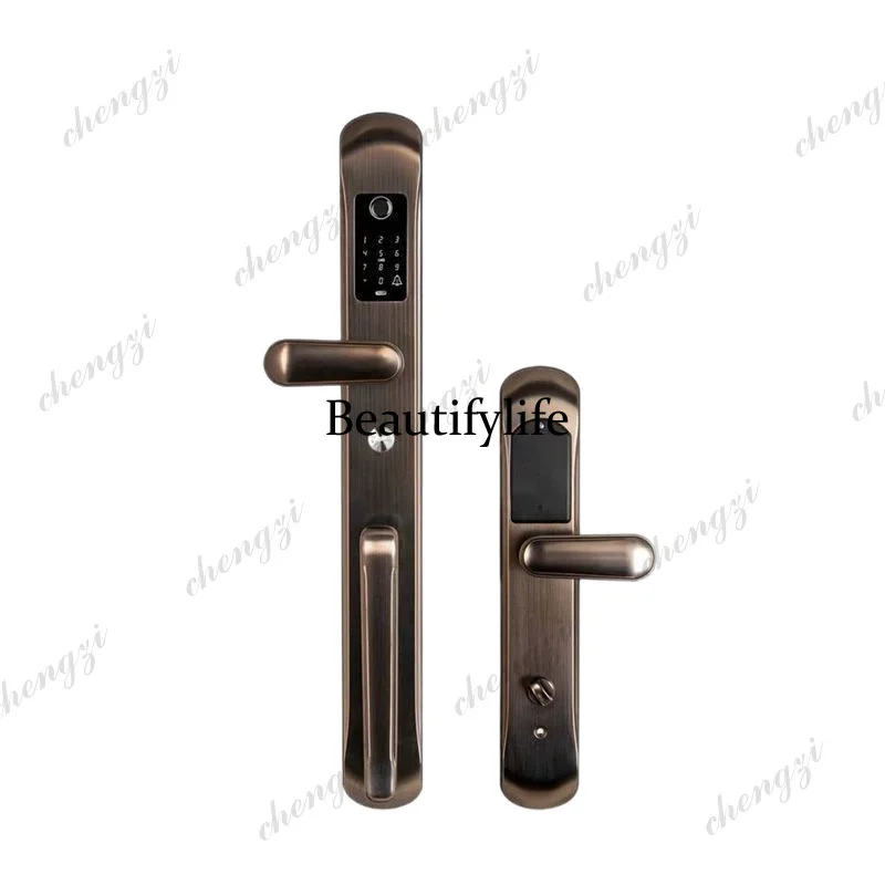 Villa double door fingerprint, smart lock home anti-theft, stainless steel combination lock