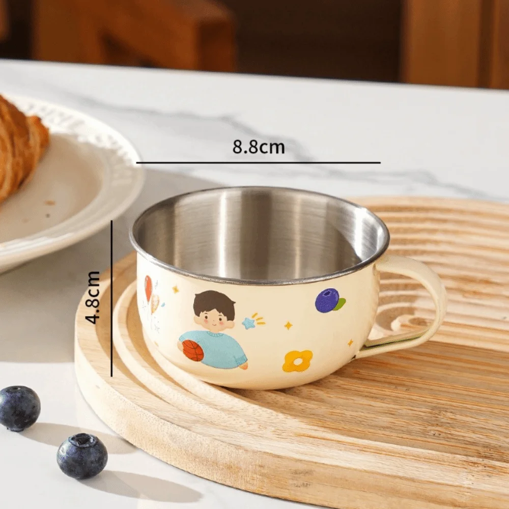 Stainless Steel Kids Stainless Cup 80/220ml Open Mouth Design Kindergarten Milk Cup Drop Resistant High Appearance Level