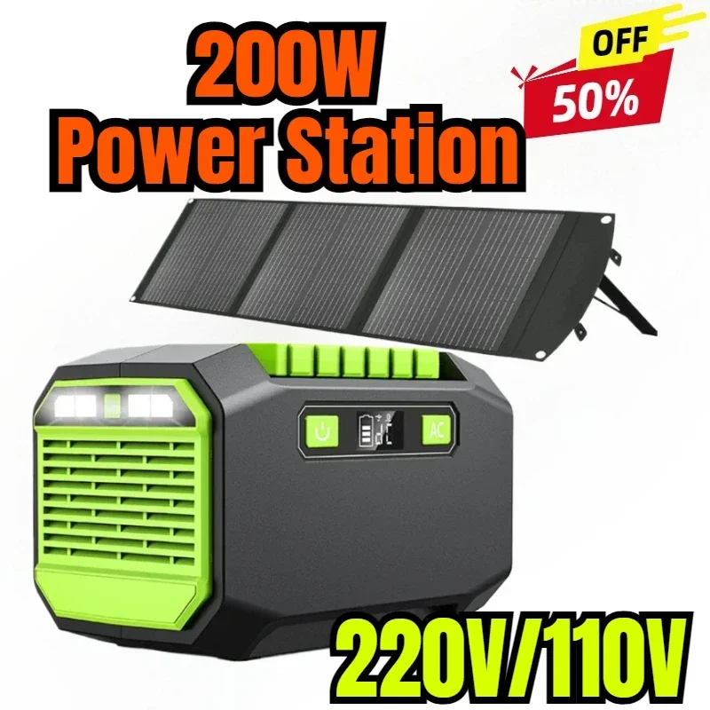 145Wh 200W แบบพกพา Power Station 220 V/110 V เครื่องกําเนิดไฟฟ้าพลังงานแสงอาทิตย์กลางแจ้งฉุกเฉิน Mobile Power Bank 39000mAh สําหรับ Camping Power LED