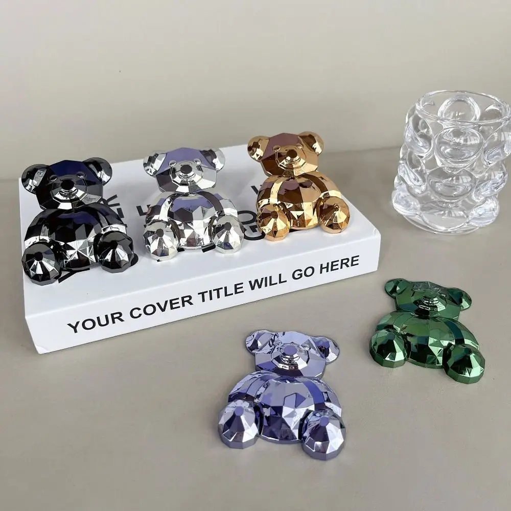 

Милый хрустальный медведь, держатель для телефона, портативный складной задний кронштейн для наклейки, креативная опорная рамка для ПК, универсальная