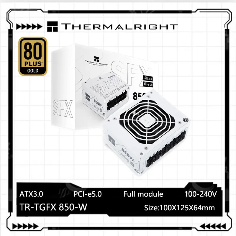 

Thermalright TR-TGFX850 Белый SFX платиновая медаль полный модуль питания корпуса компьютера, поддержка ATX3.0/pcie5.0 (850 Вт)