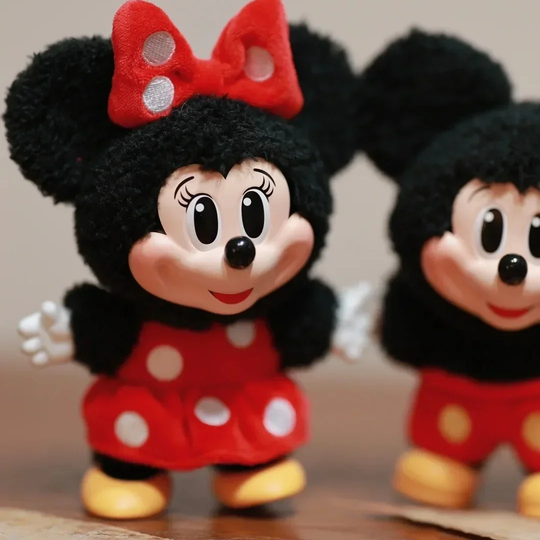 ديزني ميكي ميني ماوس اكسسوارات الشكل لعبة ميكي الأسرة ميكي ميني دمية المفاتيح لطيف زوجين دمية هدايا عيد الميلاد #5