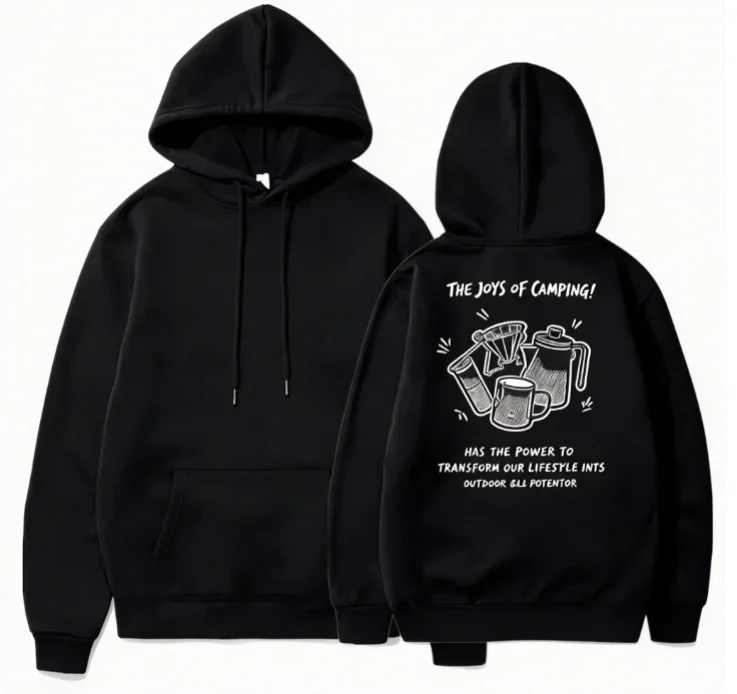 2026 The Joys Of Camping Hoodie Unisex Outdoor Coffee Gear Graphic Pullover Sweatshirt Fashionable and versatile