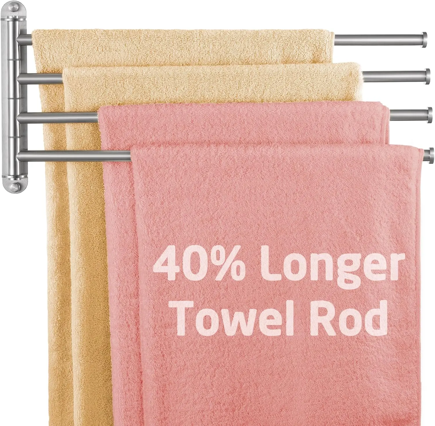 

Extra Long Swivel Towel Bar 19.5" 4-Arm, Swing Out Towel Rack for Bathroom Wall, Hand Towel Holder for Multiple Towels, SUS3